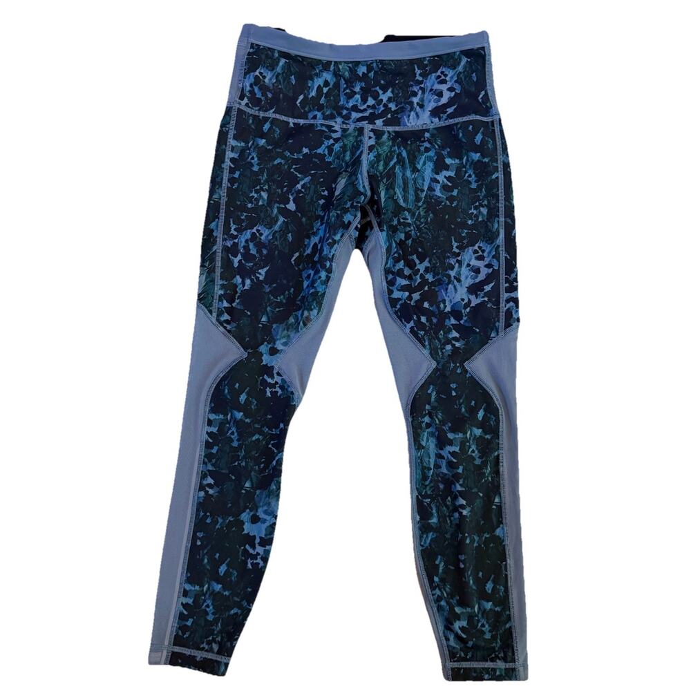 Lululemon Running in the City 7/8 Tight Floral Backdrop Mesh size 8 Dark Blue